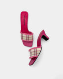 Pink tartan mules