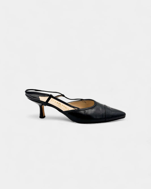 Slingbacks noires - 38 EU / 7 US