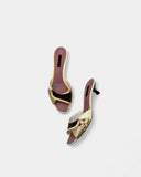 Beige and gold sandals