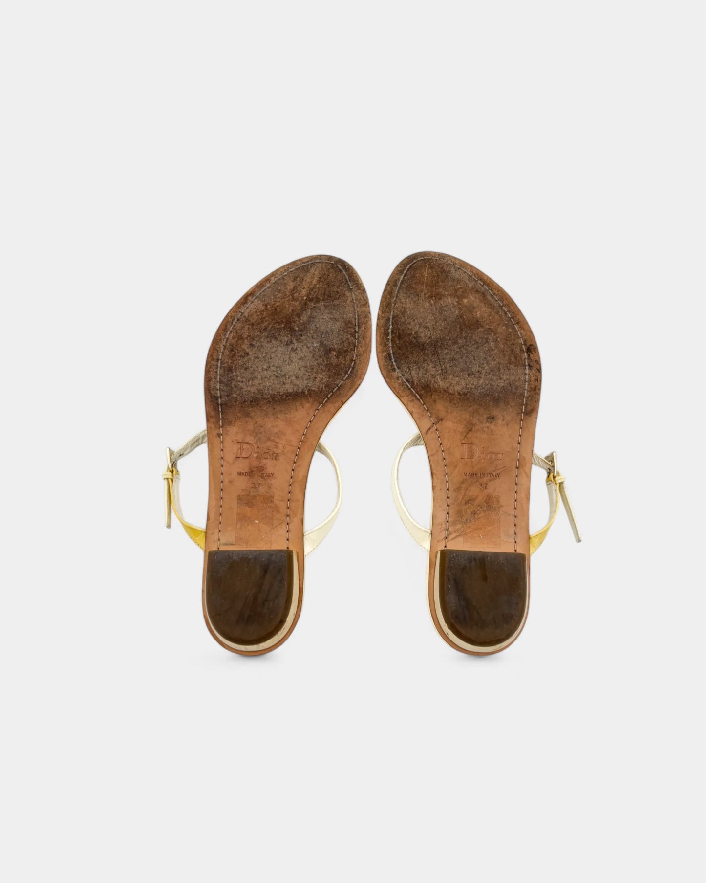 Sandales dorées fleurs - 37 EU / 6 US