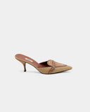 Mules beiges et roses