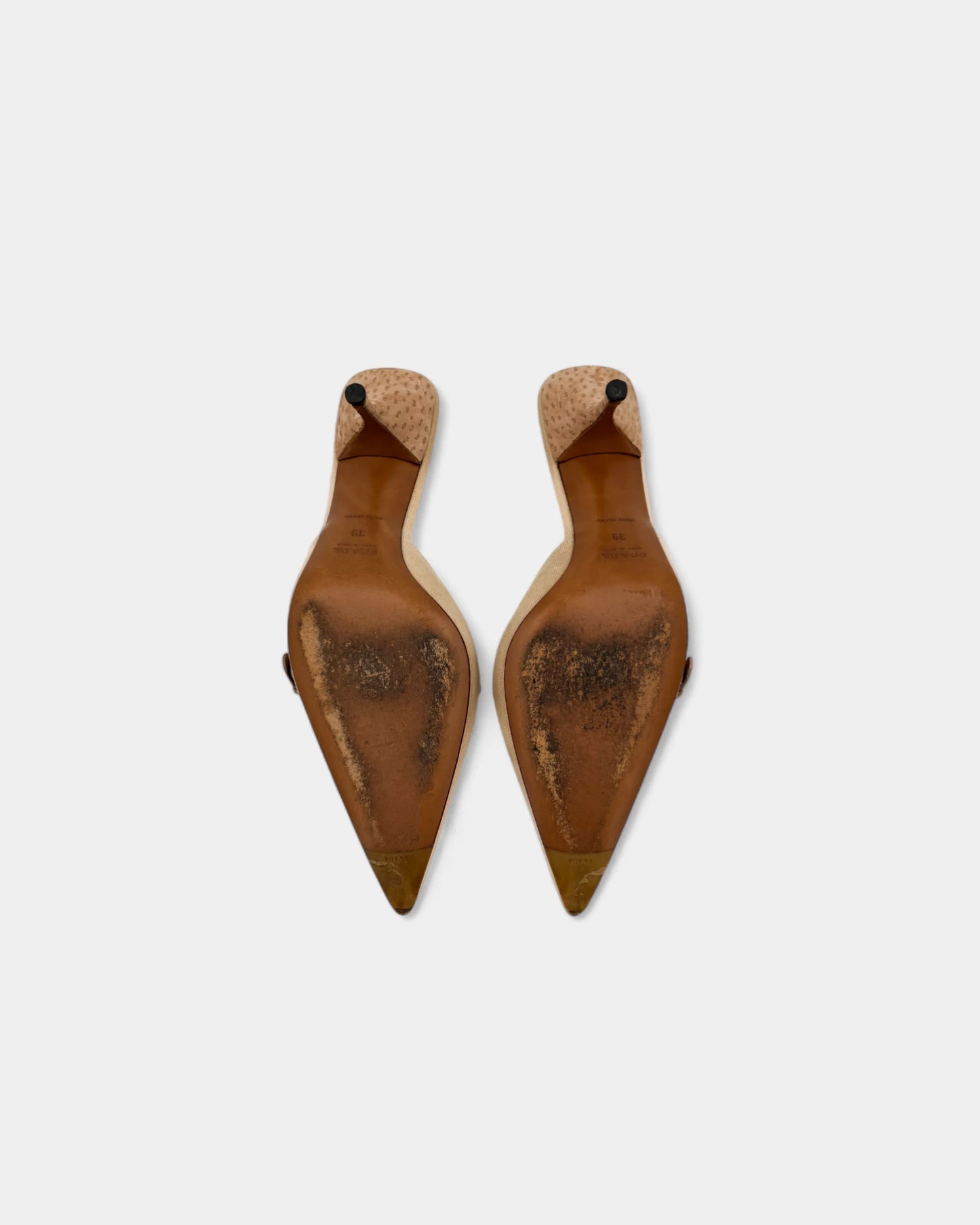 Mules beiges et roses - 39 EU / 8 US