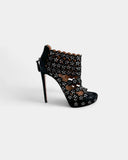 Black mirrored sandals