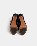 Black mirrored sandals