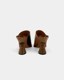 Brown and black mules