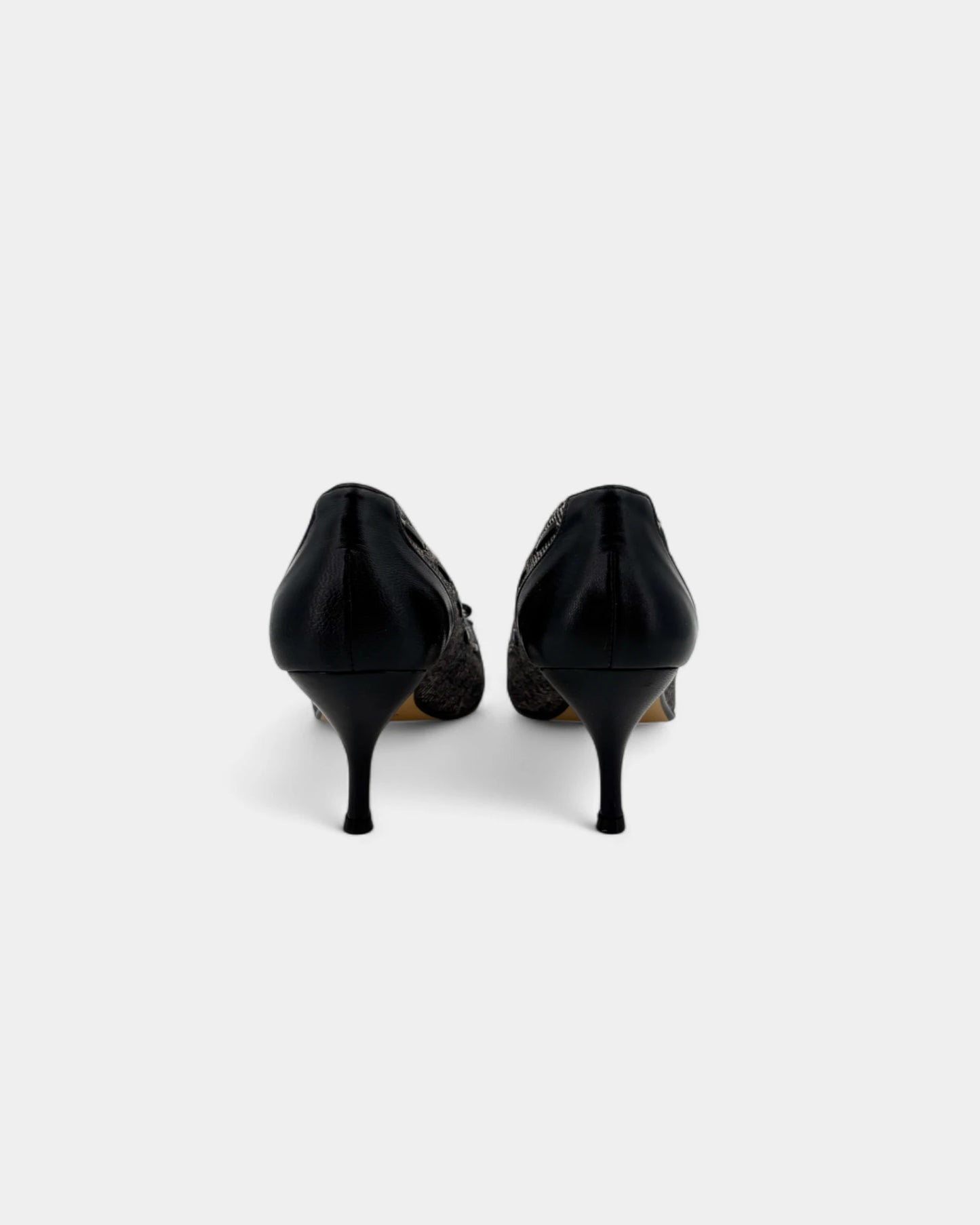 Escarpins tissu rose et noir - 39 EU / 8 US