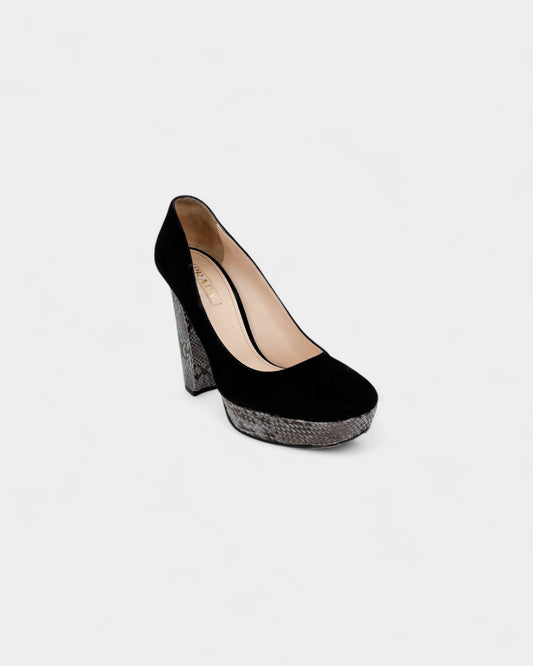 Escarpins en daim noir