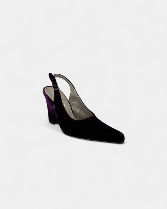 Talons en velours violet