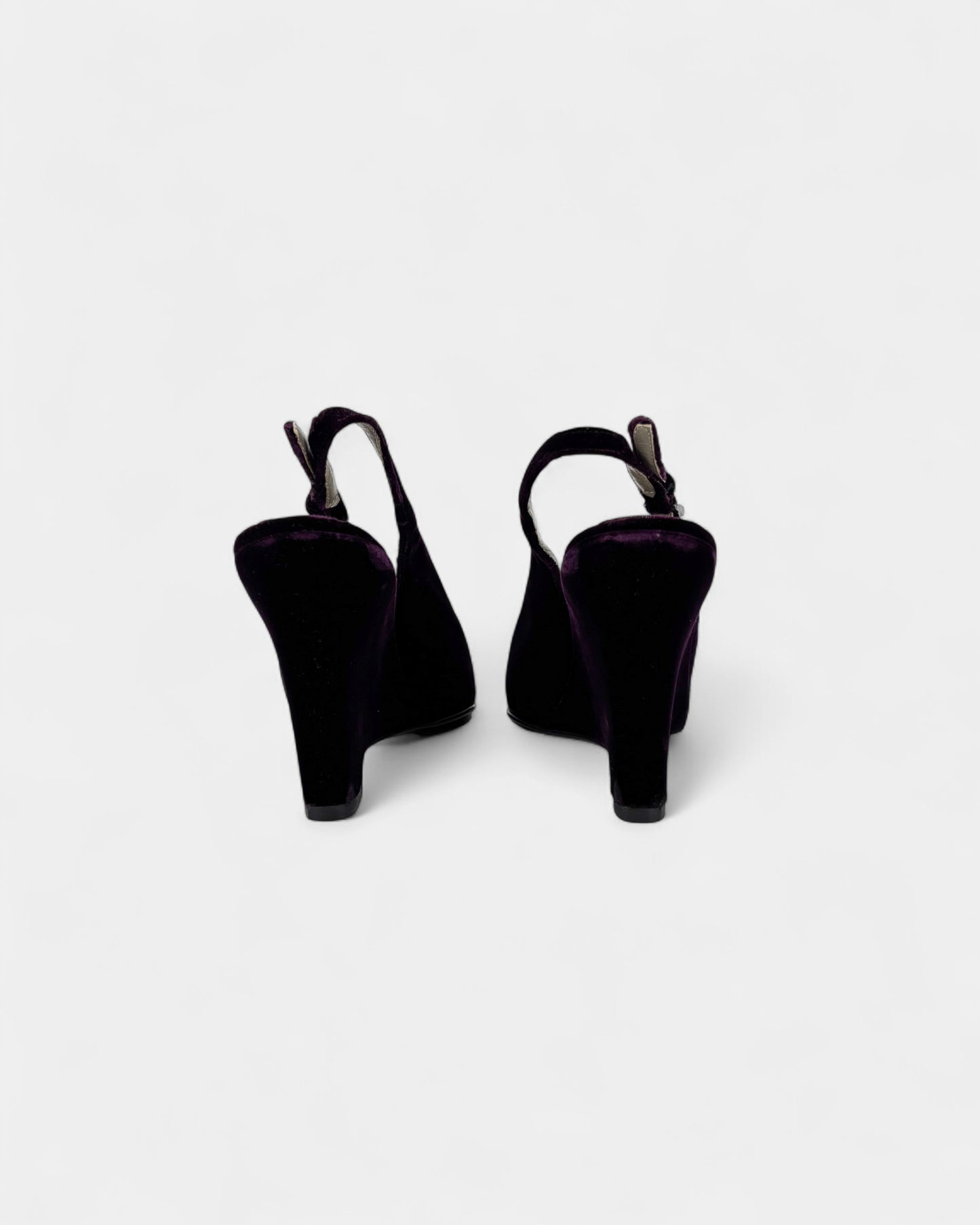 Talons en velours violet