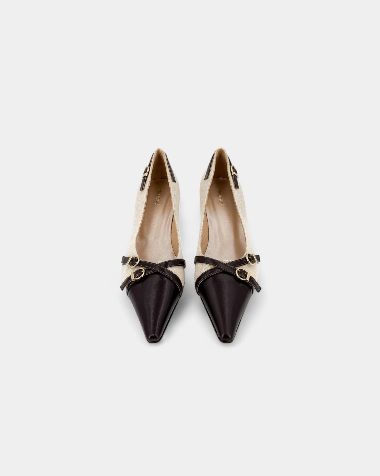 Escarpins marron boucles
