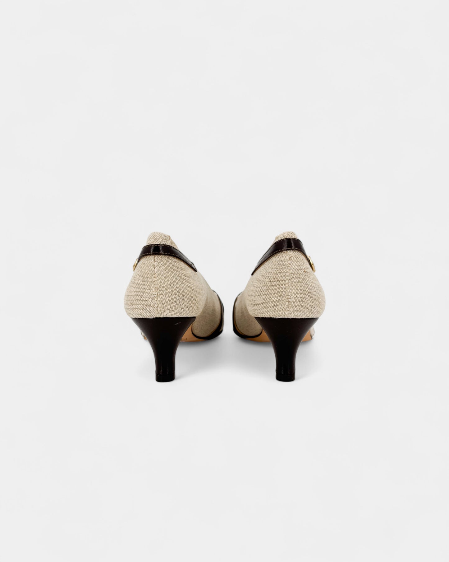 Escarpins marron boucles