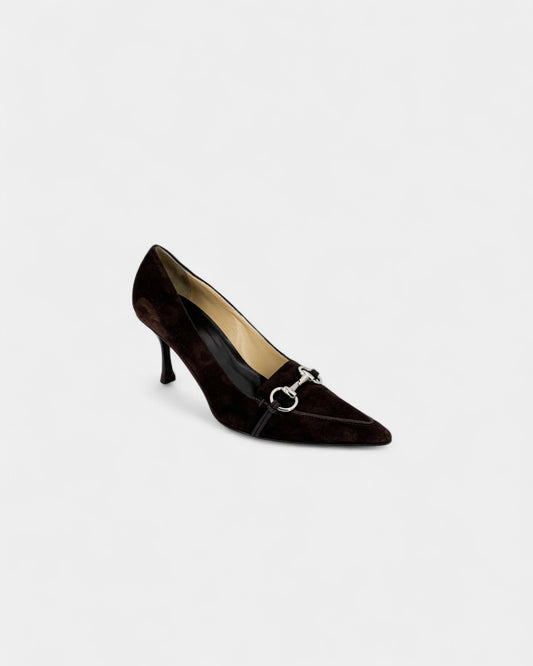 Escarpins daim marron