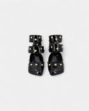 Black and gold sandals