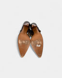 Brown leather slingbacks