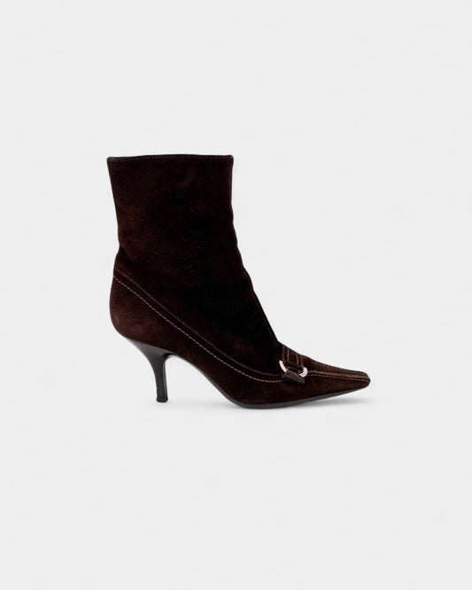 Bottines en daim marron