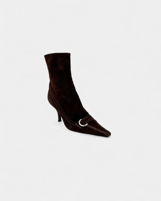 Bottines en daim marron