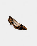 Leopard print leather pumps