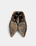 Leopard print leather pumps