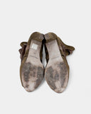 Bottines en daim à bout ouvert