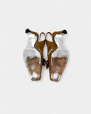 Bronze knotted slingbacks