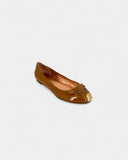 Ballerines souris en cuir vernis marron