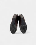 Brown leather wedge heel boots