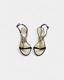 Sandales à strass motif serpent