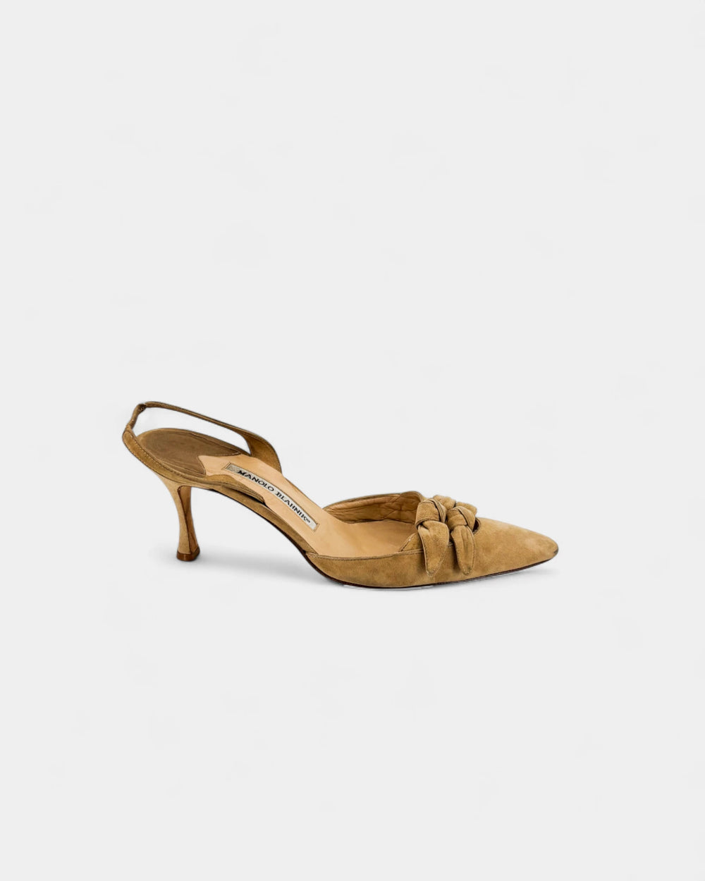 Slingbacks beige en daim à noeud - 38 EU / 7 US