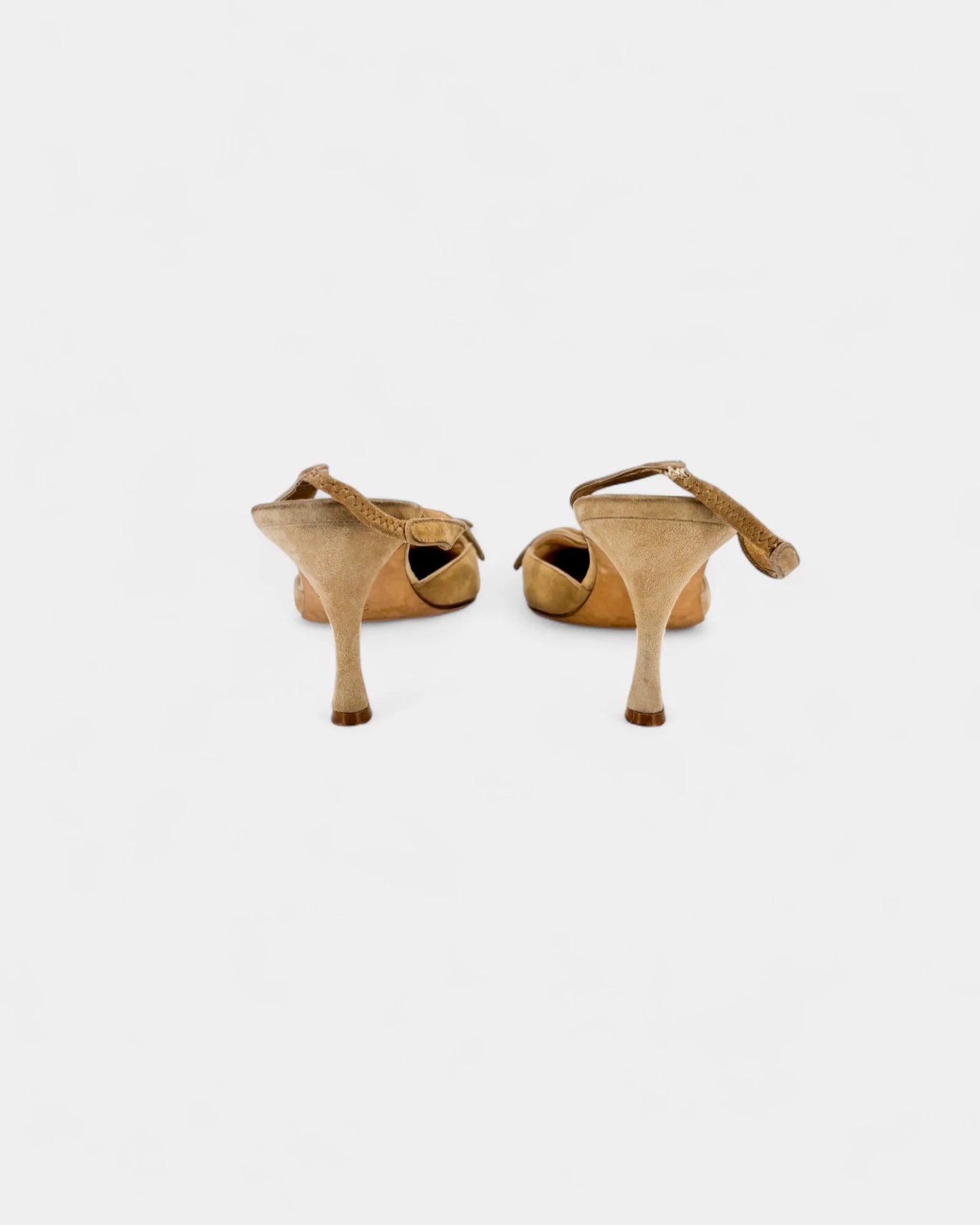 Slingbacks beige en daim à noeud - 38 EU / 7 US
