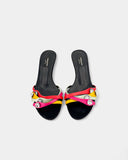 Black multicolored sandals with rhinestones