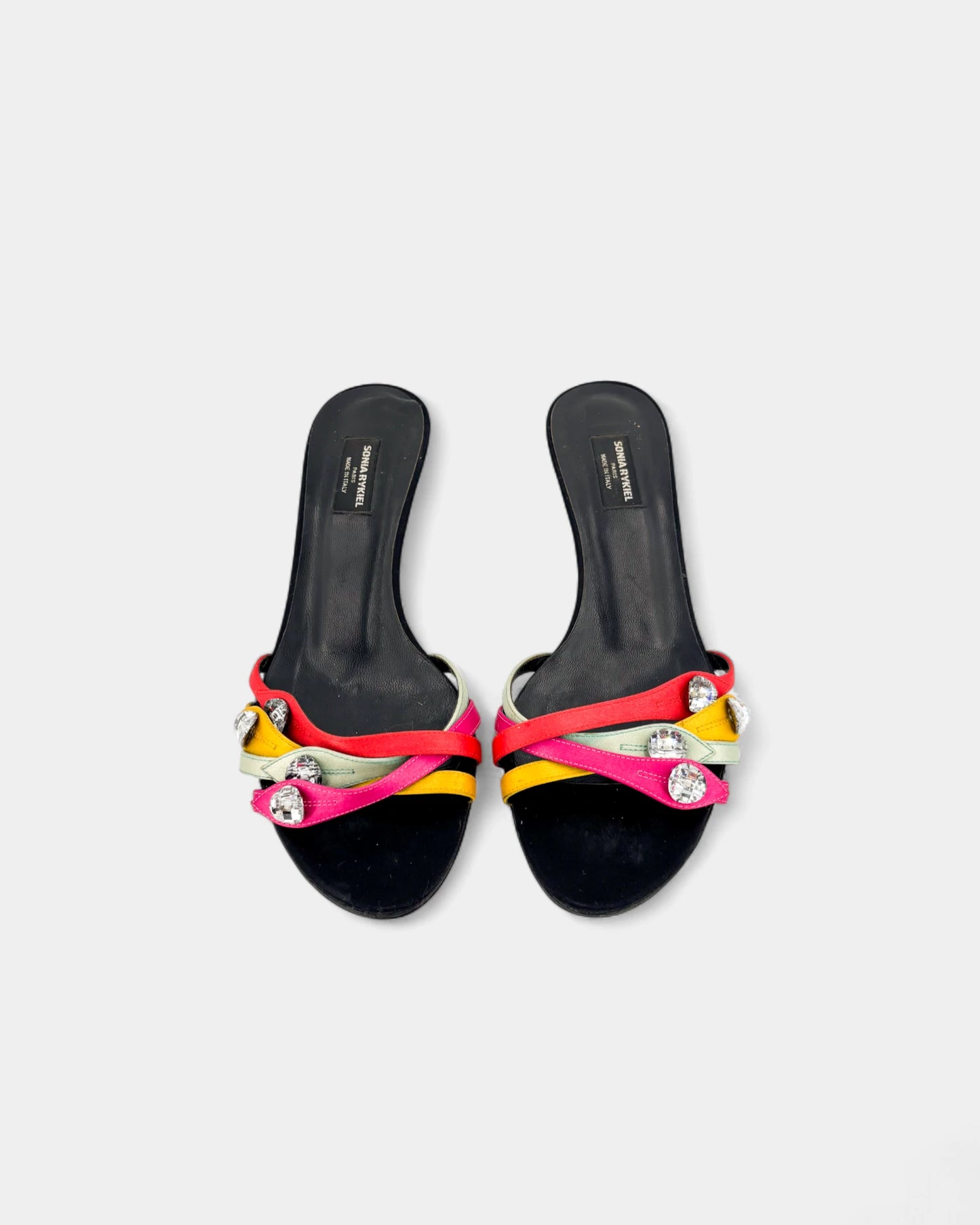 Sandales noires multicolores à strass - 36.5 EU / 5.5 US