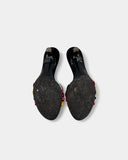 Black multicolored sandals with rhinestones