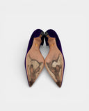 purple suede pumps