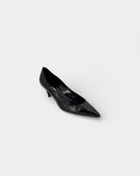 Black patent leather pumps