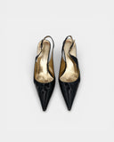 Escarpins cuir noir vernis