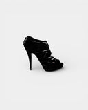 Black suede stiletto heels