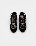 Black suede stiletto heels