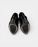 Black suede stiletto heels