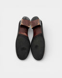 Black leather loafers
