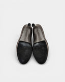 Grey suede heeled pumps