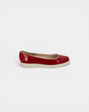 Red patent leather ballet flats