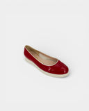 Red patent leather ballet flats