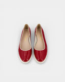 Red patent leather ballet flats