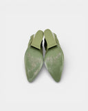Escarpins compensés en cuir vert