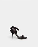 Sandales marron à brides et talon aiguille