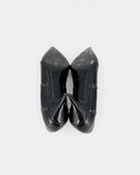 Escarpins noirs à surpiqûres blanches