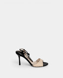 Sandales bicolores noir et beige