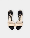 Sandales bicolores noir et beige