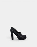 Escarpins noirs à plateforme crantée