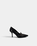 Escarpins noirs à détail mocassin